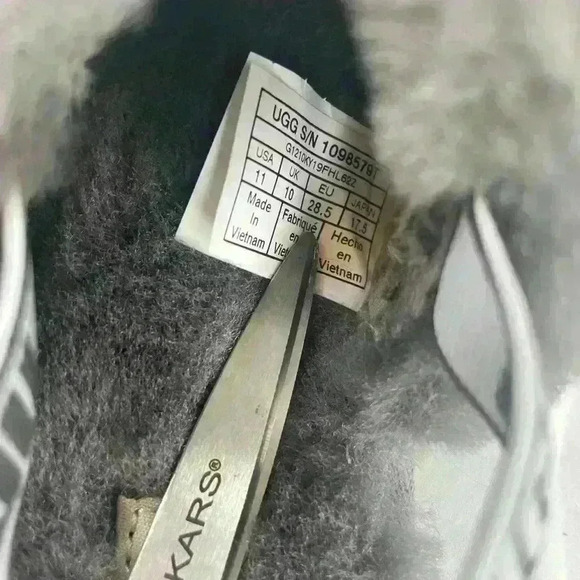 NEW UGG toddler kids fluff yeah gray back strap slipper toddler size 11 - Picture 5 of 9